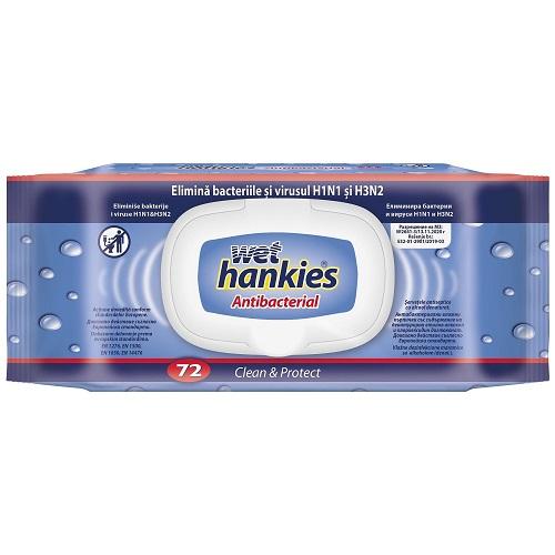 Wet Hankies Clean Антибактериални кърпи 72бр от ароматизирани - 5.60